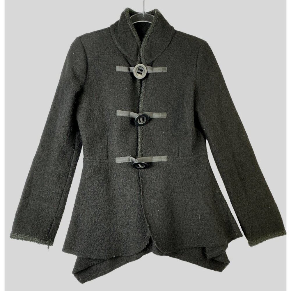 Cynthia Rowley Wool‎ Peplum Coat Jacket Blazer  Small Goth Punk Vampire Rock Hot